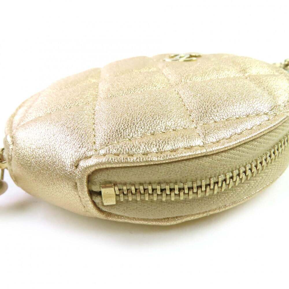CHANEL Gold Lambskin Leather Logo Wallet - Picture 6 of 16